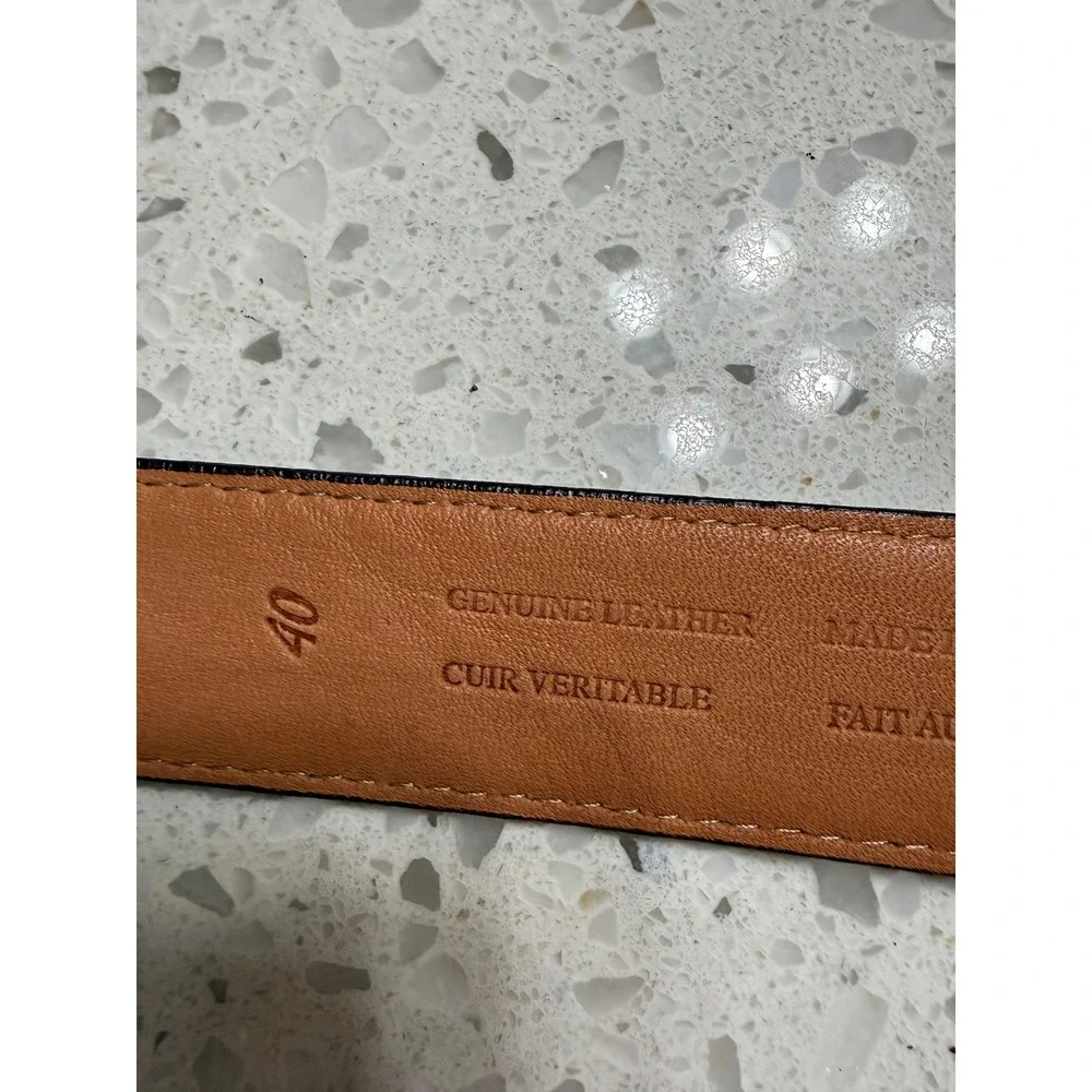 Jos. A. Bank Belt Brown EUC Lizard Embossed Brass Buckle Sz 40